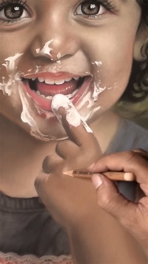 Adorable angel brought to life through playful realistic drawing