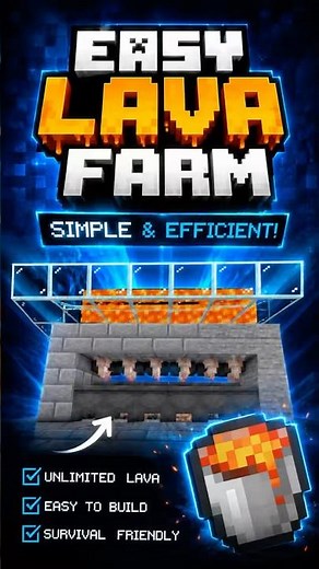 Easy Minecraft Lava Fram 1.21 / 26.45 | Minecraft Bedrock Edition Farm #minecraft #Farmminecraft