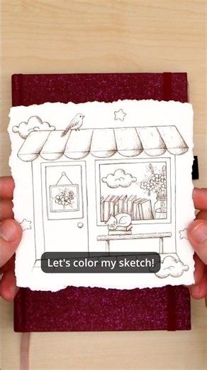 🎨 Let‘s watercolor my book store front sketch