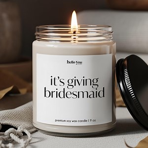 Bridesmaid Candles Bulk, It's Giving Bridesmaid Soy Candle, Bridal Party Candle Proposal Gift - Etsy