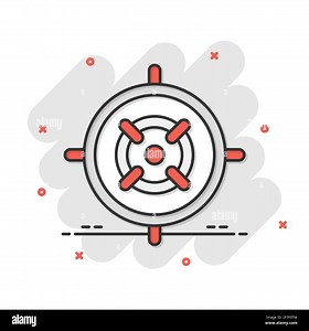 Shooting target vector icon in comic style. Aim sniper symbol cartoon illustration on white background. Target aim business concept splash effect Stock Vector Image & Art - Alamy