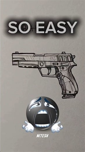 Gun Sketch Drawing: From Easy to Advanced ✏️🎨#Drawing #Sketch #Gun #Weapon