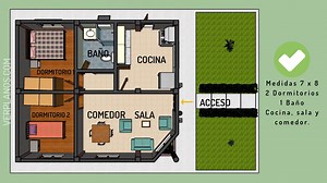 ¡Hola! por si no lo vió le dejo el plano de ayer. Aquí lo puede ✅ Ver y Descargar ➜ http://bit.ly/2ZIoXDH | Planos de casas