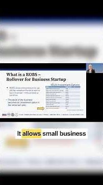 Rollovers as Business Startups (ROBS)