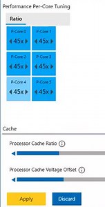Intel XTU Wont let me increase performance per core ratio
