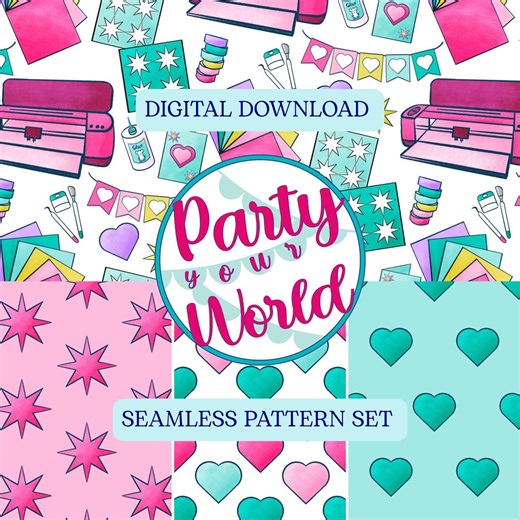 Papercraft Maker Seamless Hand-drawn Pattern Bundle - Digital File for Small Businesses & Makers - Etsy