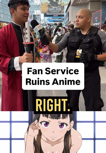 Does anime take fan service too far? Anime Hot Take Filmed at @New York Comic Con #gurrenlagann #yokolittner #animewaifu