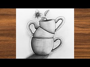 Still Life Teacup Drawing With Flower | Step By Step Pencil Sketch