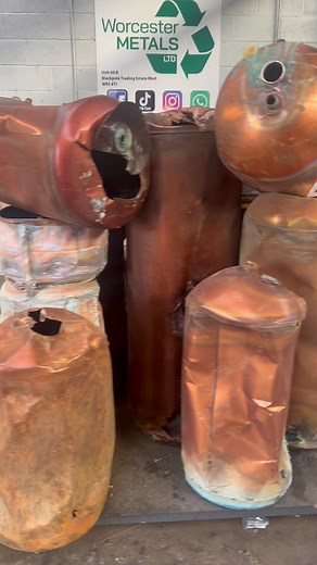 What’s does over a 1/4 of a tonne of copper tanks look like? One drop from a local plumber, Christmas has come early for them 😍 #scraplife #cold #money #copper #Christmas | Worcester metals