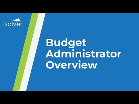 Solver Suite Tour - Budgeting Administrator