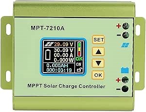 Amazon.com : Solar Controller MPPT DC12-60v,MPT-7210A Controller LCD Display Energy Solar Panel Controller Regulator for Lithium Battery : Patio, Lawn & Garden