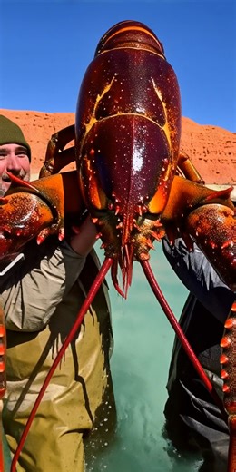 Two fishermen had an incredible experience when they came across a giant lobster while filming along the seashore. #hugelobster #fishing | The Fisherman's Diary