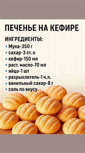 печенье на кифире #рецепты #печенье