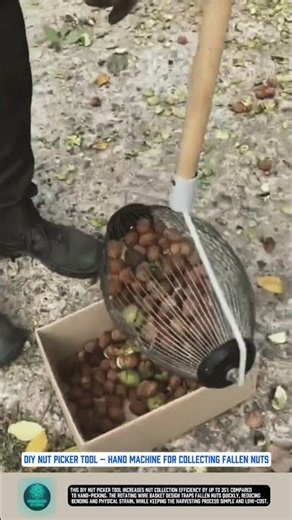 DIY Nut Picker Tool – Hand Machine for Collecting Fallen Nuts