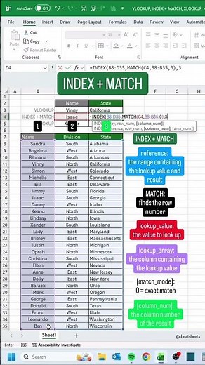 How to VLOOKUP, INDEX + MATCH, and XLOOKUP in under 60 seconds‼️ #excel