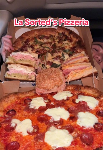 One of the best LA Style Pizzerias @LaSorted's 📍- 984 N Broadway, Los Angeles, CA 90012 #fypシ #viral #mukbang #Foodie #losangeles #unitedstates #fypシ゚viral #pizza #mortadella #dlameats