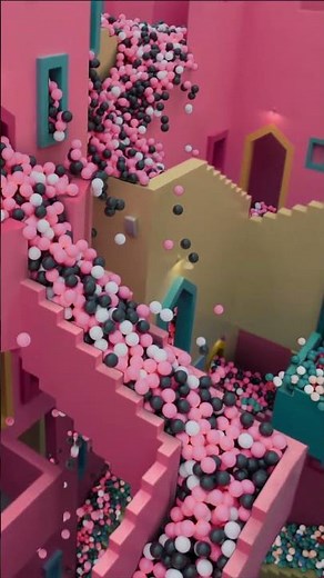 Thousands of Colorful Balls on Squid Game's Stairs