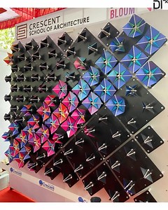 CrescentSchoolofArchitecture on Instagram: "Bionic Bloom-Interactive Installation. The installation aims to create an interactive wall with a reactive response according to user behaviour. It also aims to asses the students in raising awareness of using technological solution that could be embedded in architectural system via coding, geometrical mechanics and behaviour psychology. The work were executed with 3rd year under-grads as part of their computational studio. Guided by : Ar.Uttam Solanki