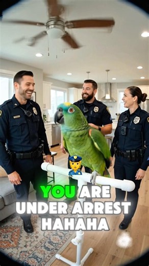 Parrot ARRESTS Cops And They Can’t Stop Laughing|😂 #parrot #police #shorts
