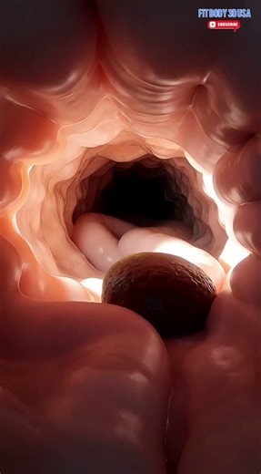 Realistic 3D Inside Intestine Blockage Animation 