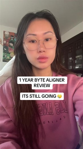 my one hear byte aligner update. Started in Jan 2023 with a treatment plan of 13 weeks for striaght teeth. It is now Jan 2024 and we’re still going 🥲🥲🥴🥴 #byte #bytealigner #bytealignersreview
