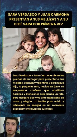 Sara Verdasco y Juan Carmona presentan a sus mellizas y a su bebé Sara por primera vez