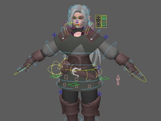 大学牲初学maya绑定，看这个就够了！！maya初级绑定教程2.蒙皮的绘制