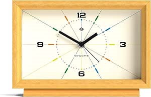NEWGATE® Hollywood Desk Clock | Contemporary Rectangular Design | Solid Wood | Pale Oak Finish | Mid Century Style for Desk, Table top, Shelf or Bedside