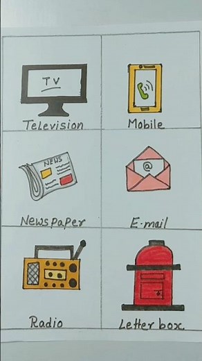 Means of Communication drawing easy step by step #shorts #Art #drawing