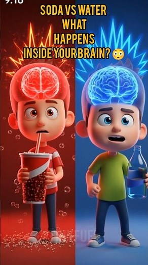 Soda vs Water – What Happens Inside Your Brain? 😳 #healthykids #dietsoda #hydrationdrink #kidsdrinks