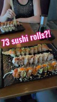 Unlimited Sushi! 🍣 How many rolls can we eat?! 😋 #sushi #unlimtedsushi #allyoucaneat