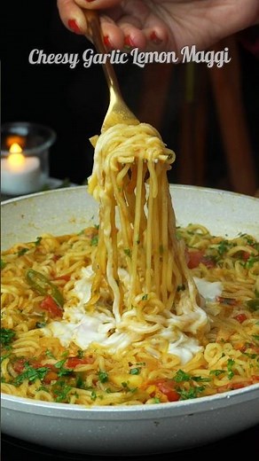 Cheesy Garlic Lemon Maggi | Viral Street Style Maggi Recipe 😋 #shorts