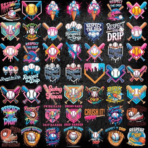 Baseball Drip PNG Bundle | Ice Cream Waffle Home Plate PNG | Baseball Player Sublimation Designs | Sprinkle Drip Clipart | Digital Download - Etsy