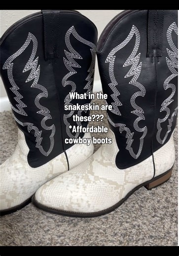 Hurry and grab these super cool snakeskin cowboy boots before they’re gone! #tiktokshopjumpstartsale #tiktokshopcreatorpicks #cowboyboots #snakeskinboots #westernstyle