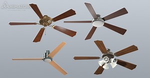 Low Poly Ceiling fans | 3D Electronics | Unity Asset Store