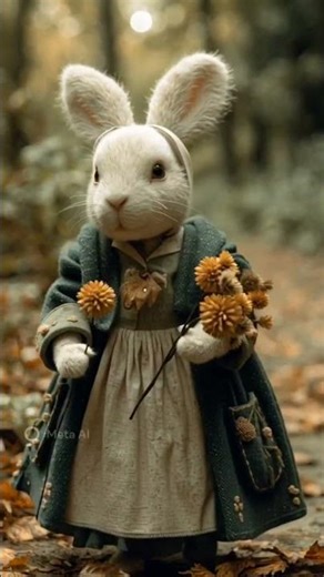 mew mew cat rabbit moving in forest #@#@