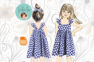 Girls Dress PDF Sewing Pattern. Sizes 2-12. Easy Toddler Dress With Optional Flutter Sleeves. Girls Gift. Pattern for Children. Kinsley - Etsy