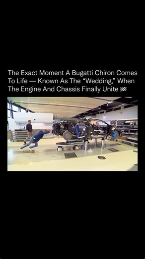 Oladipupo ezekiel on Instagram: "At Bugatti, even assembly is considered an art form. This phase—known as the “wedding”—is when the engine and chassis are united for the very first time, transforming separate components into a single, living machine. Every bolt, sensor, and mounting point is aligned with micron-level accuracy, ensuring flawless balance and stability at speeds beyond 250 mph. The process is carried out almost entirely by hand, under the watchful eyes of master engineers who appro