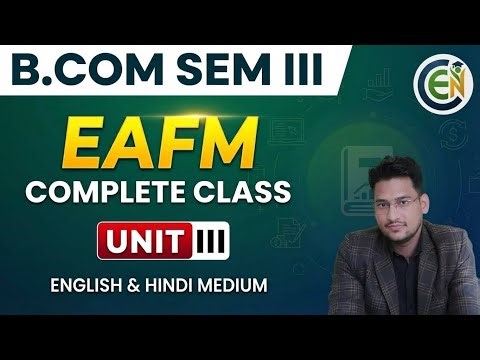 B.Com Semester 3 EAFM Class Economics Environment in Rajasthan class in English EAFM Unit III Class
