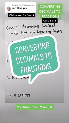 Converting Repeated Decimals to Fractions
