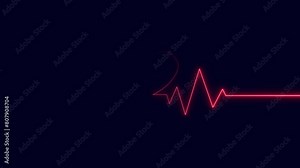 heartbeat signal icon animation, Abstract heartbeat and pulse rate animation.