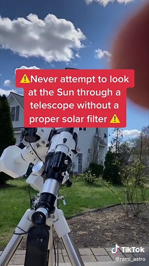 The Sun from a beginners telescope, captured during a live broadcast today #sun #telescope #fyp