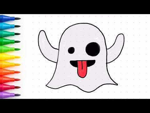 How to draw a Ghost Emoji step by step