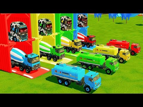 TRANSPORTING ALL MIXER TRUCKS WITH DOUBLE FLATBED TRAILER | FARMING SIMULATOR 22