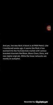 Nick Jr is focusing on it's YouTube content.