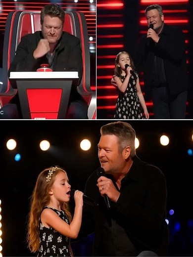 CAN I SING WITH YOU, MR. BLAKE? Six words that silenced an entire arena and left even Blake Shelton fighting back tears. In the middle of his sold-out show, 6-year-old Lily — clutching a sign that read “Waiting for a New Heart, But Still Singing” — captured the country star’s attention. What happened next wasn’t scripted, rehearsed, or planned. Blake knelt down, handed her the mic, and the crowd watched as a little girl with the weakest heart sang with the biggest one in the room. Fans wept, pho