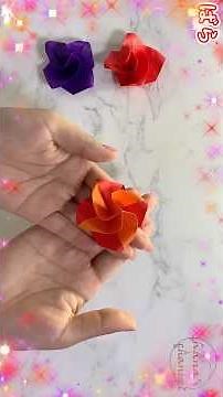 【折り紙】簡単なバラ🌹How to make paper Rose#薔薇#ばら#Rose#गुलाब#Rosa#玫瑰#장미#花#flower#折り方#おりがみ#origami#摺紙#종이접기#作り方
