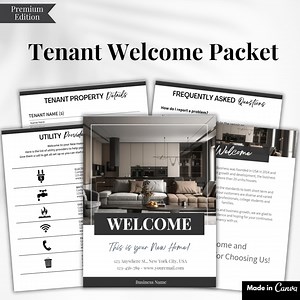 Real Estate Tenant Welcome Package, Tenant Welcome Packet, Tenant Welcome Letter, Tenant Guide, Move-in Move-out Checklist Editable in CANVA - Etsy