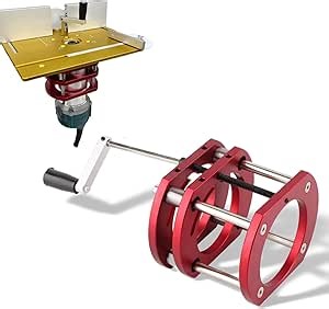 Router BaseRouter Base for Woodworking, High Strength Aluminum Alloy and Stainless Steel Router Table Base, 4 Jaw Strong Clamping with Crank Handle