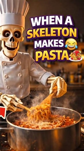 When a Skeleton Chef Makes Pasta 🍝😂 | Funny 3D Cooking Animation